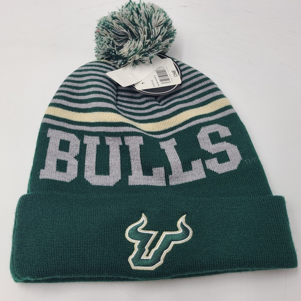 USF Bulls Hat Beanie Captivating Green Gray NCAA South Florida Knit Stocking Cap